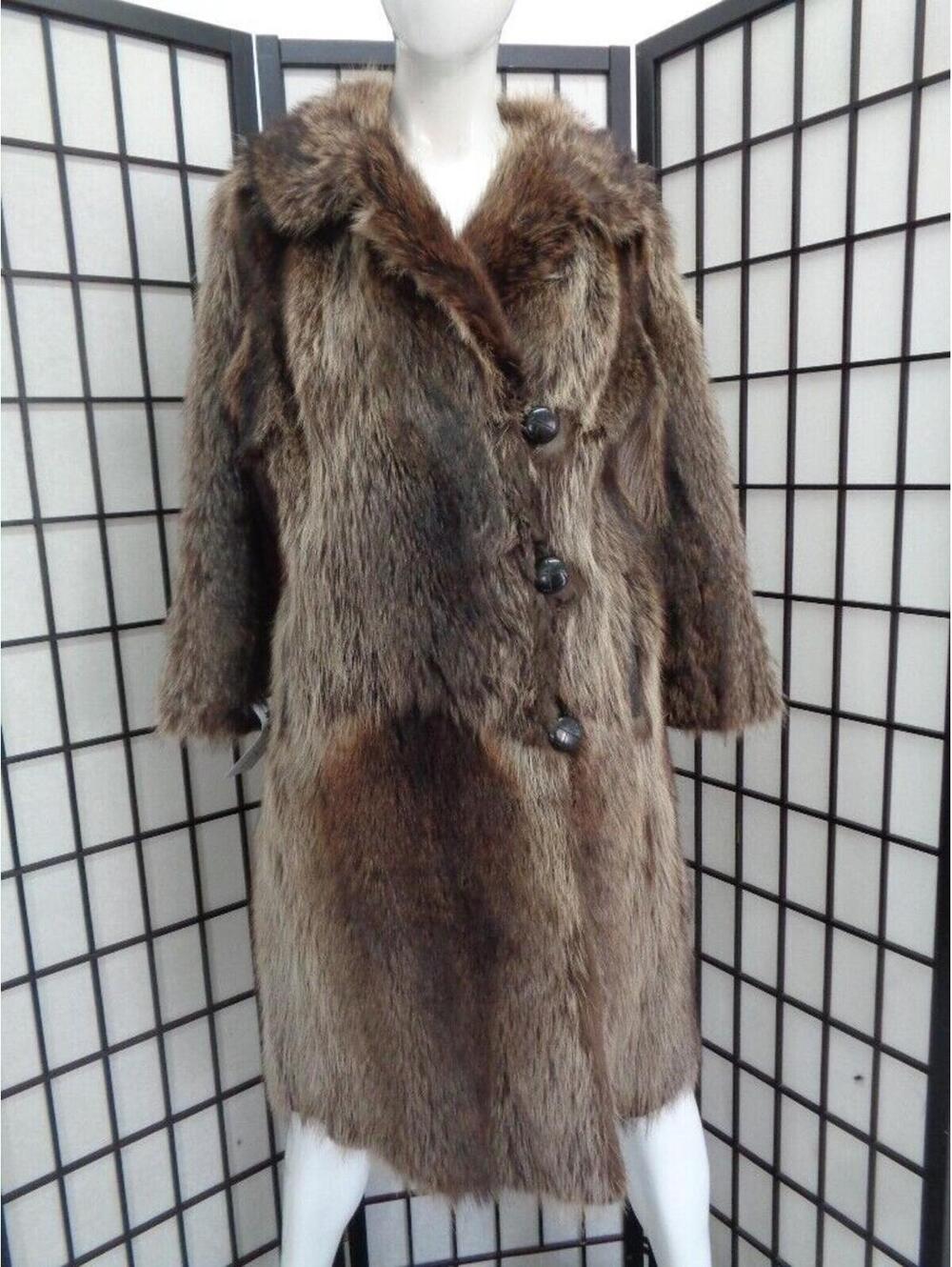 SCRAP ITEM: RACCOON RACOON FUR COAT JACKET WOMAN WOMEN SIZE N/A